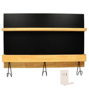 Tableau noir avec cintre en bois 3 places et craie cm60x40-47x8