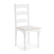 Chaise en bois de style rustique blanc minable