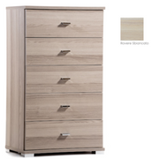 Commode moyenne avec 5 tiroirs blancs
