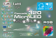 Lumières de Noël Cascade 320 MicroLED RGB 16x20 H100cm