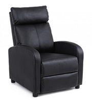 Fauteuil inclinable Desirè en similicuir noir