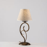 Lampe de table Vienna or marron une lumière abat-jour effet tissu 16x h38 cm