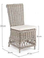 Chaise avec rotin Weave Warna à l'intérieur et à l'extérieur