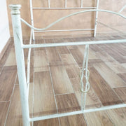 Lit double en fer forgé avec pied de lit en or blanc PRIMULA 130x202x h127cm