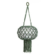 Lanterne suspendue de style vintage en macramé, couleur verte 70h cm