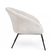 Fauteuil métal velours blanc Aiko Velvet 80 x 76 x 75 cm