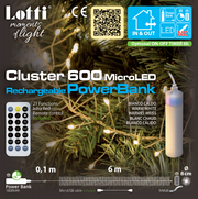 Cluster 6m M-P18 600 MicroLED Téléc. Lumières de Noël IR 21F