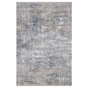 Tapis Asya CR45 avec fond gris et nuances beige et bleu clair 160x230