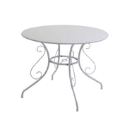 Ancienne table aluminium blanc lait 95 cm