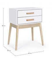 Commode blanche ORDINARY 2 tiroirs 58h cm