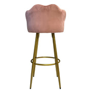 Tabouret Orel en velours rose avec pieds dorés mats Design élégant et confortable
