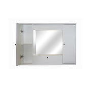Armoire de toilette en frêne blanc 2 portes a - abattant h.61x93x14 cm