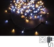 Guirlande lumineuse classique blanche 12x 300L avec fil vert 5mm IP44