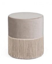 Pouf Leilani effet velours gris clair D38 cm