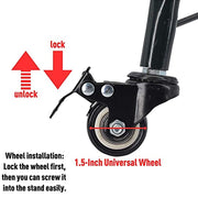 Base d'arbre seule base en métal noir avec roues cm60