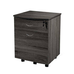 Coffre de tiroirs de bureau gris avec tiroirs et roues clés 42 x 40 x 55 h cm cm