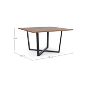 Table Helsinki anthracite-naturel 130x130 cm