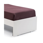 Lit simple et demi frêne blanc pour chambre cm 200x131xH 98