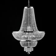 Lustre impérial en fer et laiton chromé à dix lumières 65x h95 cm