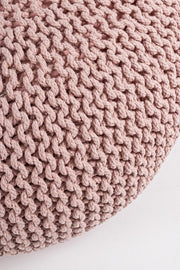 Pouf tressé rose meuble design cm 80