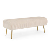 Banc 2 places Selena Crema en velours cm 129