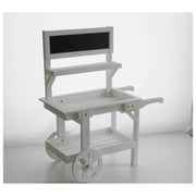 Chariot décoratif blanc pour fenêtres décorations avec tableau noir h 143