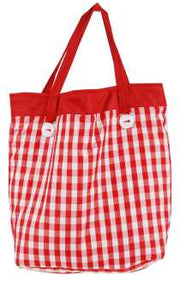 Sac shopping à carreaux rouges jm-1678 cm. 40 x 11,5 h 33