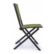 Chaise d'extérieur en aluminium Vert anthracite ELIN 47x57x h88 cm