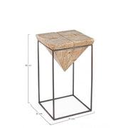 Tabouret en acier avec assise en bois de sapin PRISMY 31x31xh.55 cm