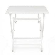 Table d'extérieur pliante en aluminium blanc ELIN 70x70x h71 cm