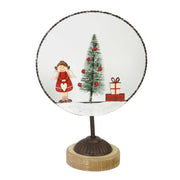 Décoration en métal led avec arbre rouge cm20x11h30