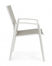 Chaise de meubles de jardin avec accoudoir blanc de croisière