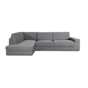 Housse de canapé d'angle gauche gris Jaz 350-500