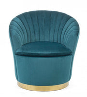 Fauteuil coquillage effet velours Gilles