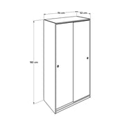 Armoire SWD4362024 avec portemanteau et portes coulissantes blanches et chêne