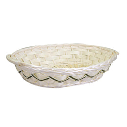 Panier en osier blanc ovale cm59x39h14