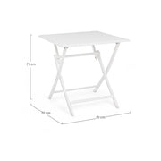 Table d'extérieur pliante en aluminium blanc ELIN 70x70x h71 cm