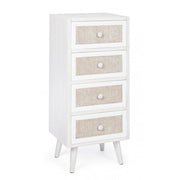 Commode chambre quatre tiroirs Blanc MONTIEL 38x30,5x h91 cm