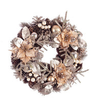 2x Couronne Alara Poinsettia Champagne D30