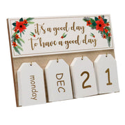 Calendrier rectangulaire en bois blanc cm25x18x2,5