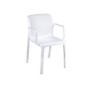 Chaise De Jardin En Polypropylène Avec Accoudoirs Blanc Dalian 46.5X53.5X H55 Cm