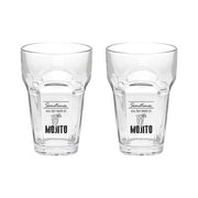 Set 2 Gobelets Mojito En Verre Transparent Cc400 Ligne Let's Party