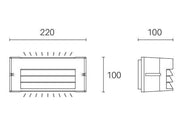 Applique en aluminium moulé sous pression avec diffuseur opalin - 10W, 950 lumens, lumière chaude