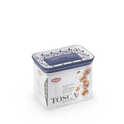 Bocal Hermétique Rectangulaire Bleu Tosca 1,2 Lt de Qualité Extra pour la Conservation des Aliments, Fabriqué en Italie.