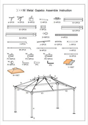 Gazebo de luxe dallas 3x3m avec moustiquaire 400g-m2