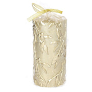 Bougie à la paraffine dorée cm ø7.5h15