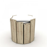 Tables basses tri pliantes en chêne avec plateau blanc polyvalent