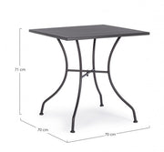 Table en acier anthracite Kelsie 70x70 cm