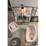 Canapé velours blanc acier Aiko Velvet 142 x 80 x 75 cm