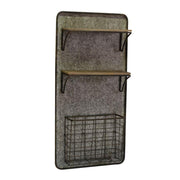 Étagère bois métal 2 étagères avec rangement cm38,5x11,5h78